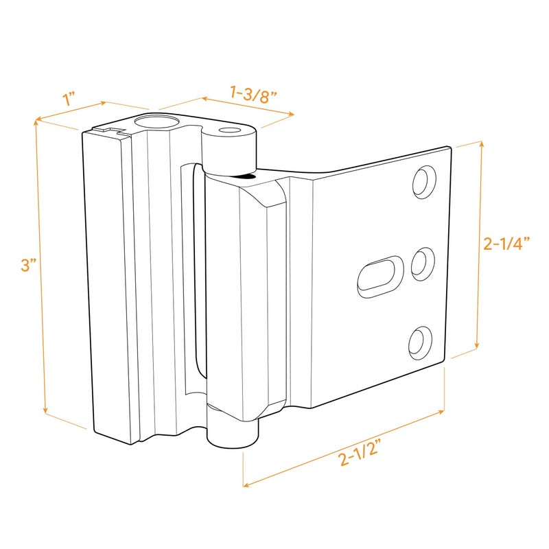 HardwareX Supply Door Reinforcement Lock, Privacy Door Latch Harden Construction 3"" Stop, Satin Nickel - Image 2